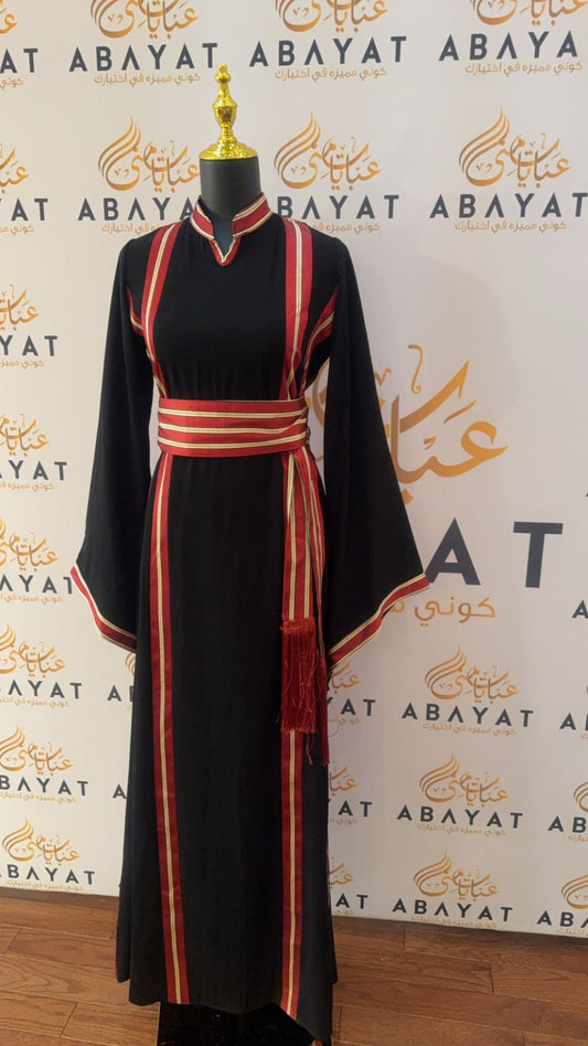 Black Kashmir Abaya Thobe