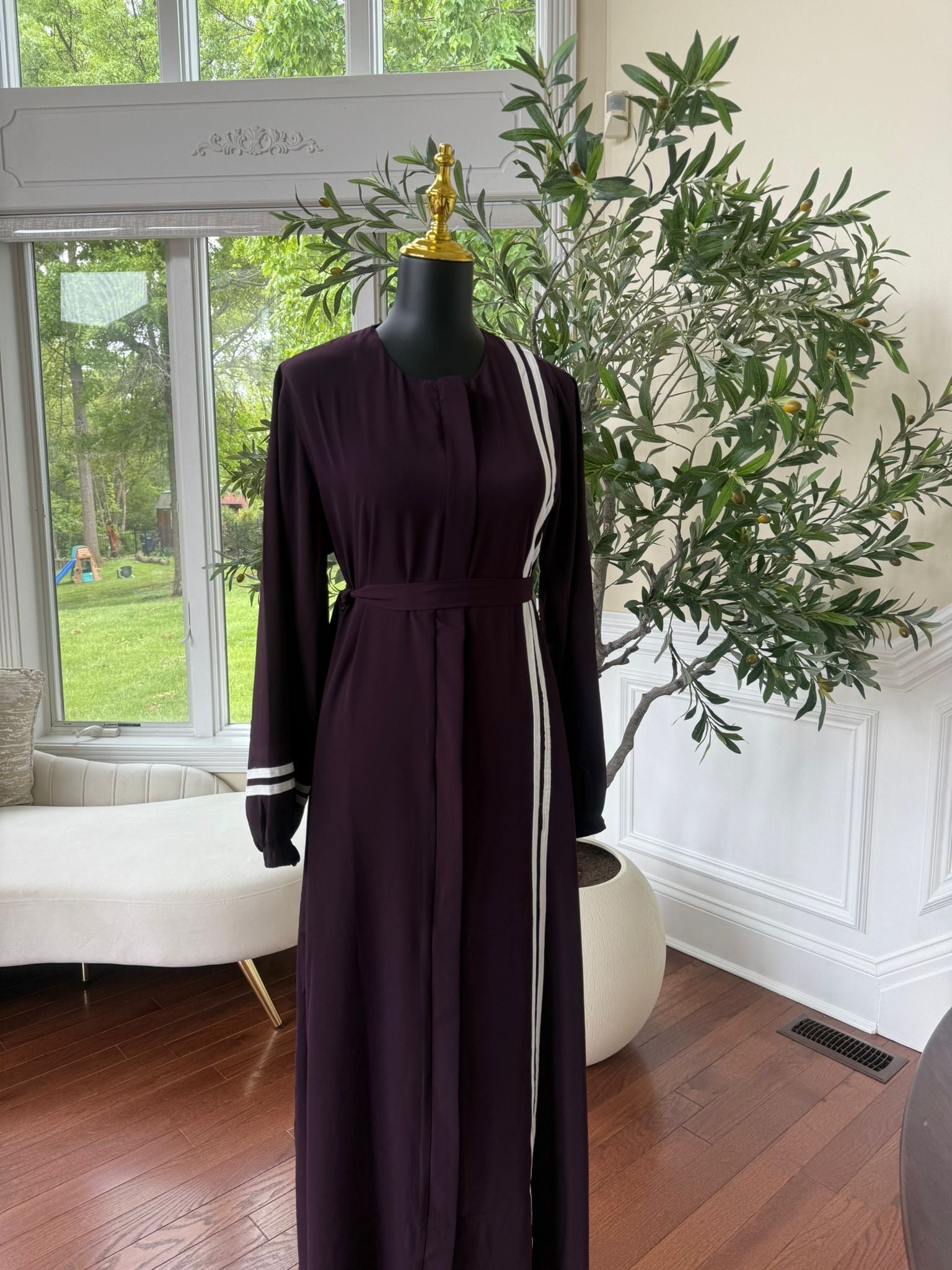 Burgundy Purple Activewear Abaya