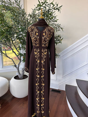 Brown Golden Detail Abaya