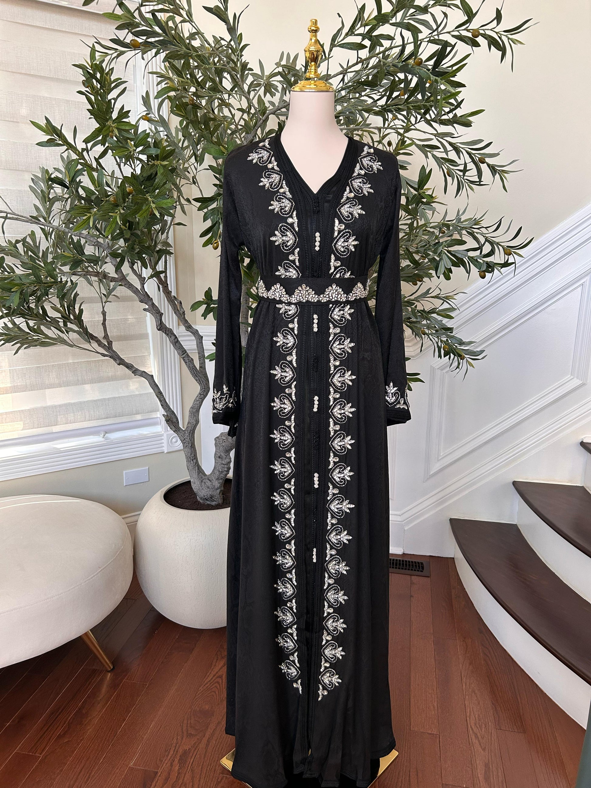 Black Royale Beaded Kuftan