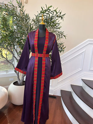Elegant Purple Tatreez Two Piece Thobe