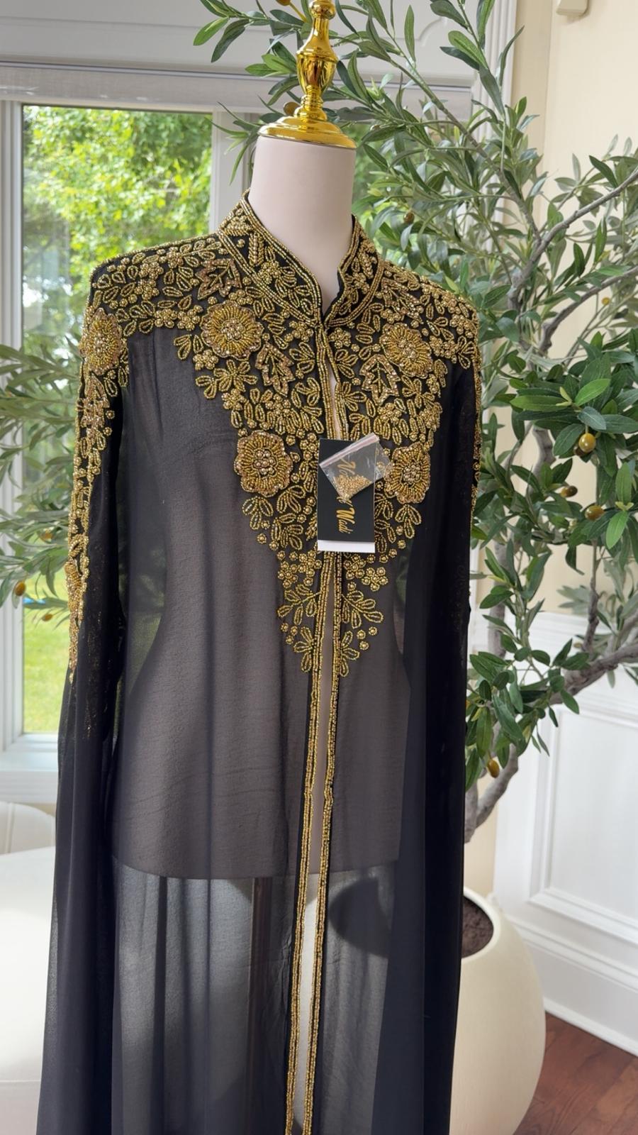 Golden Black Abaya