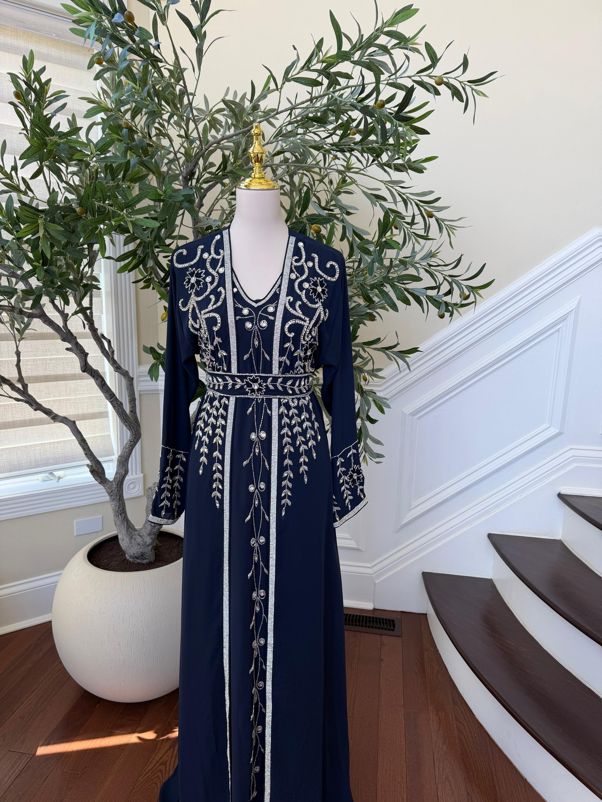 Blue Royale Beaded Kuftan