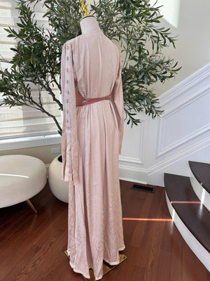 Light Pink Beaded Stone Kuftan