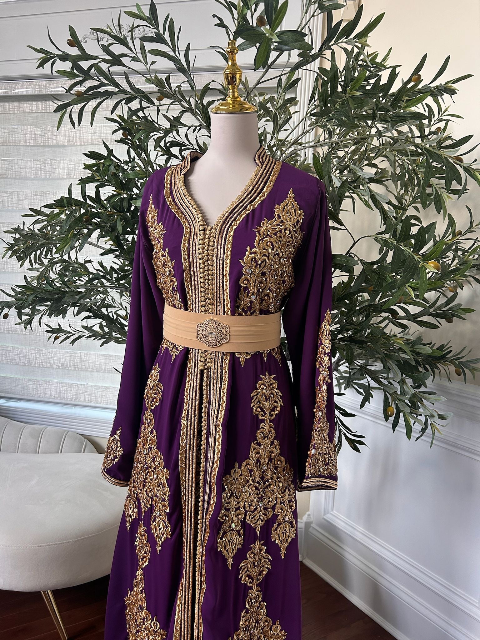 Purple Floral Elegance Kuftan