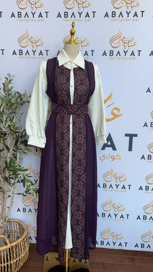 Elegant Purple Tatreez Dress