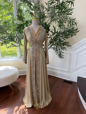 Yellow Beaded Elegance Kuftan