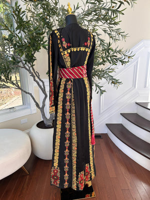 Black Embroidery Tatreez Thobe
