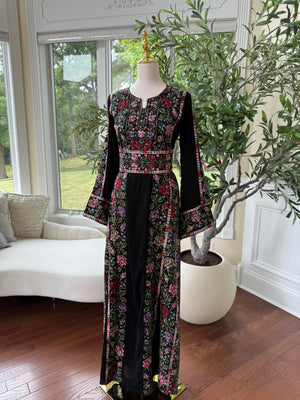 Tatreez Black Floral Beaded Thobe