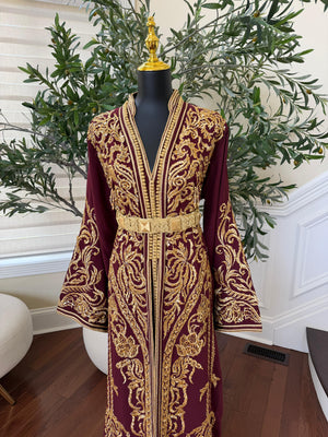 Burgundy Golden Essence Kuftan
