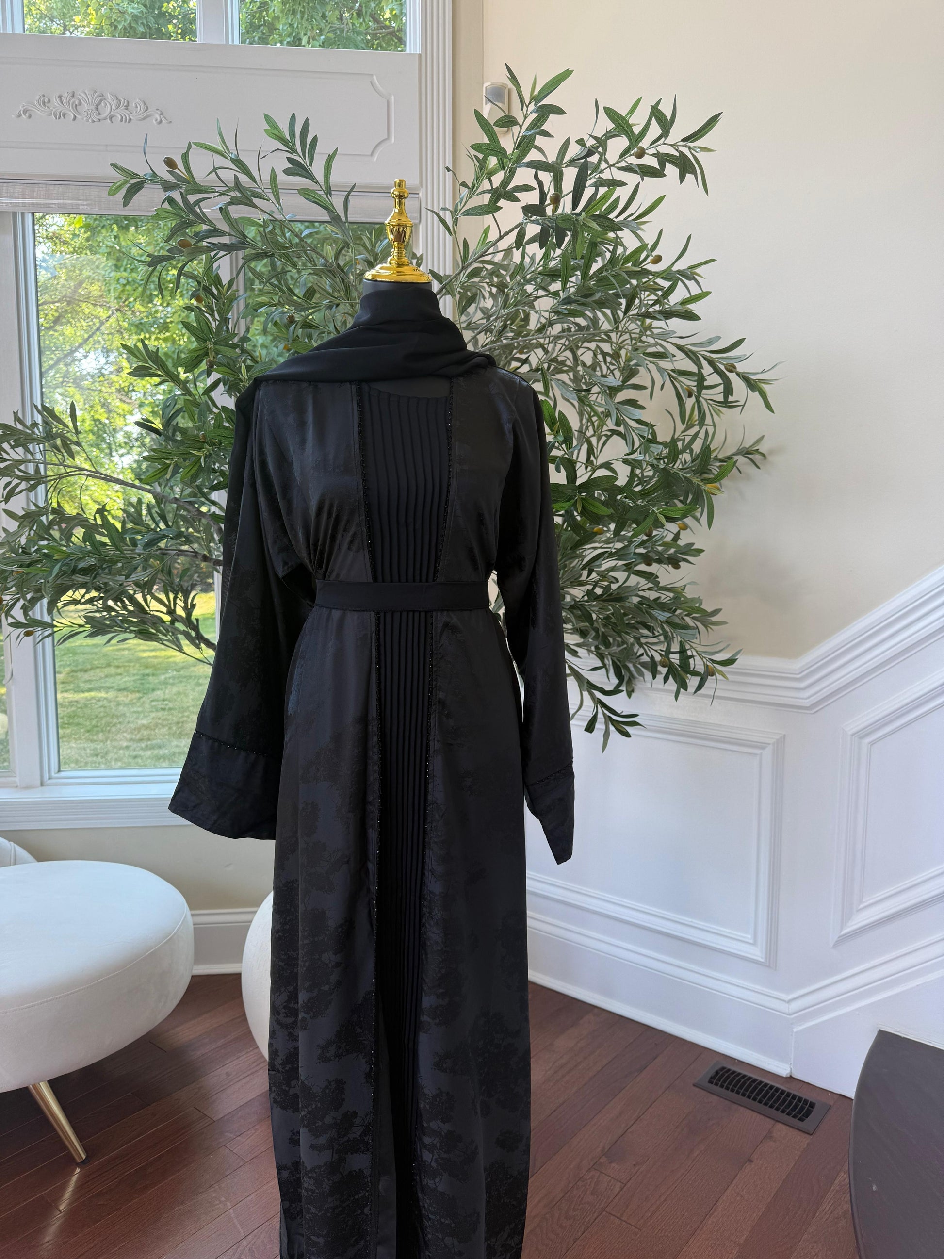 Midnight Floral Twilight Abaya