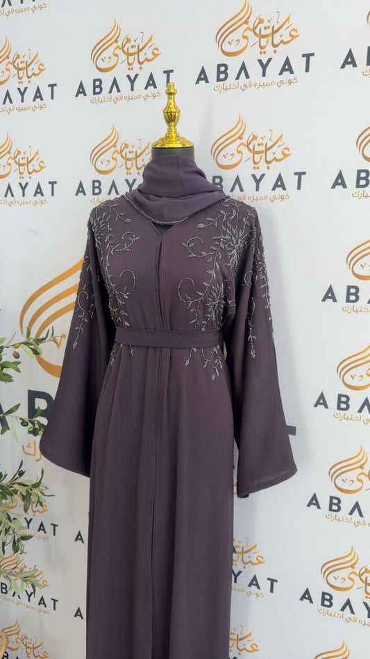 Royal Purple Rose Abaya