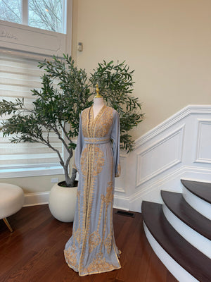 Grey Golden Charm Luxe Kuftan