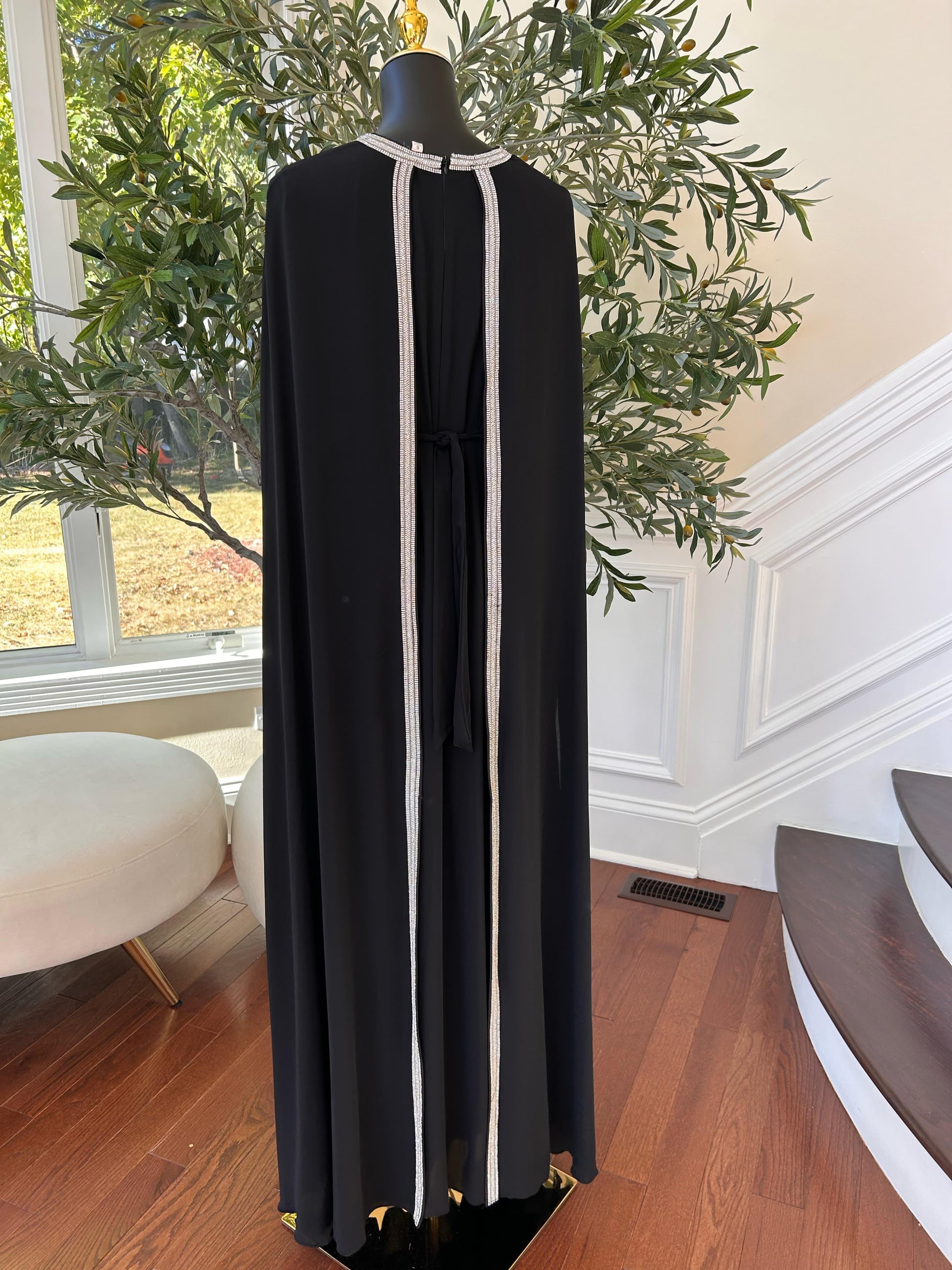 Black Floral Design Elegance Kuftan