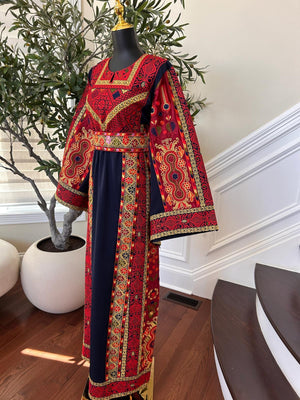 Navy Blue Elegance Tatreez Thobe