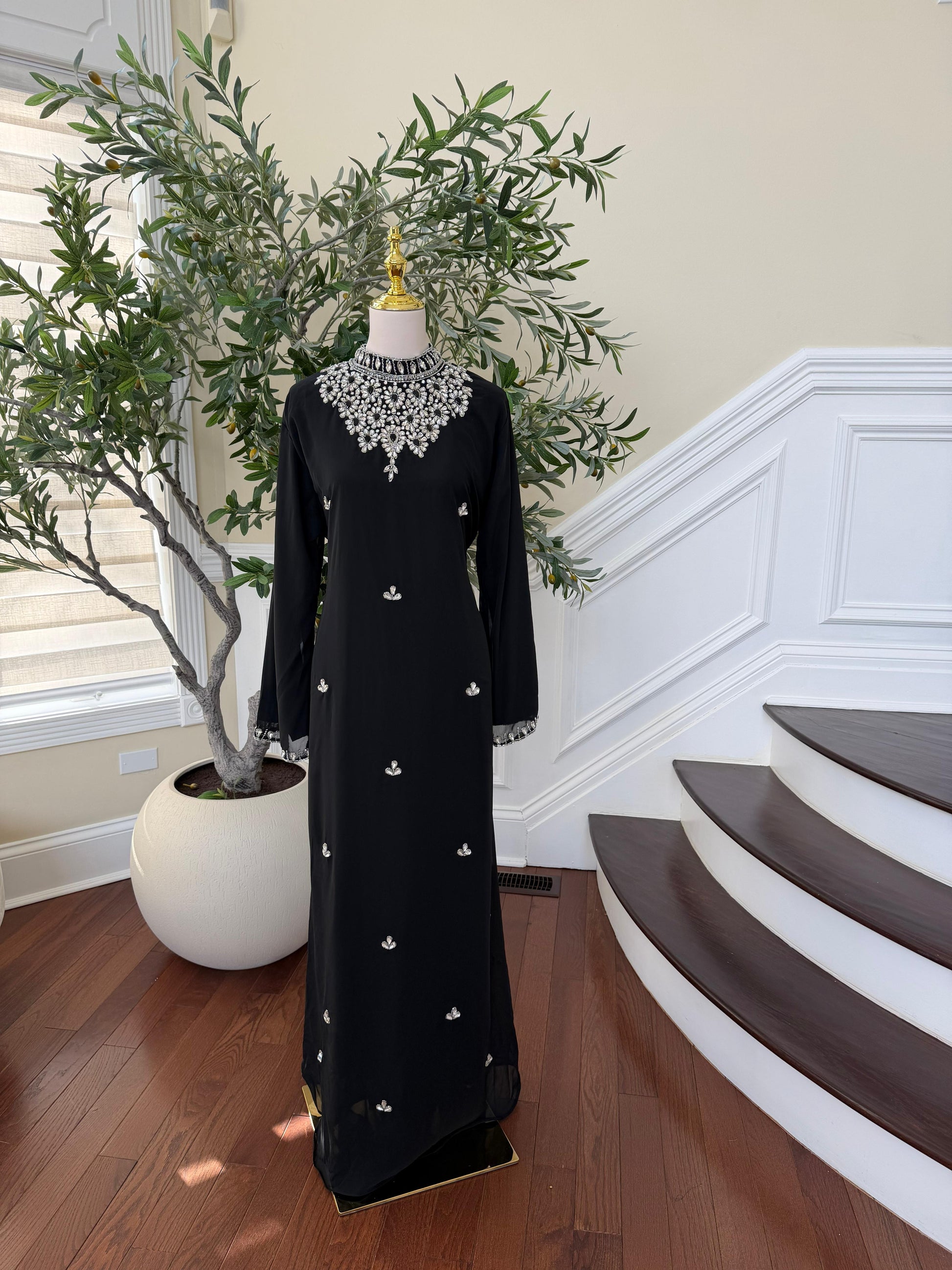 Black Radiance Beaded Kuftan