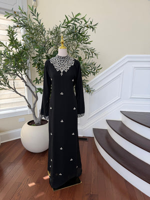 Black Radiance Beaded Kuftan