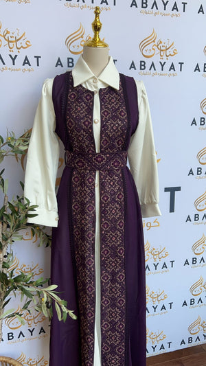 Elegant Purple Tatreez Dress