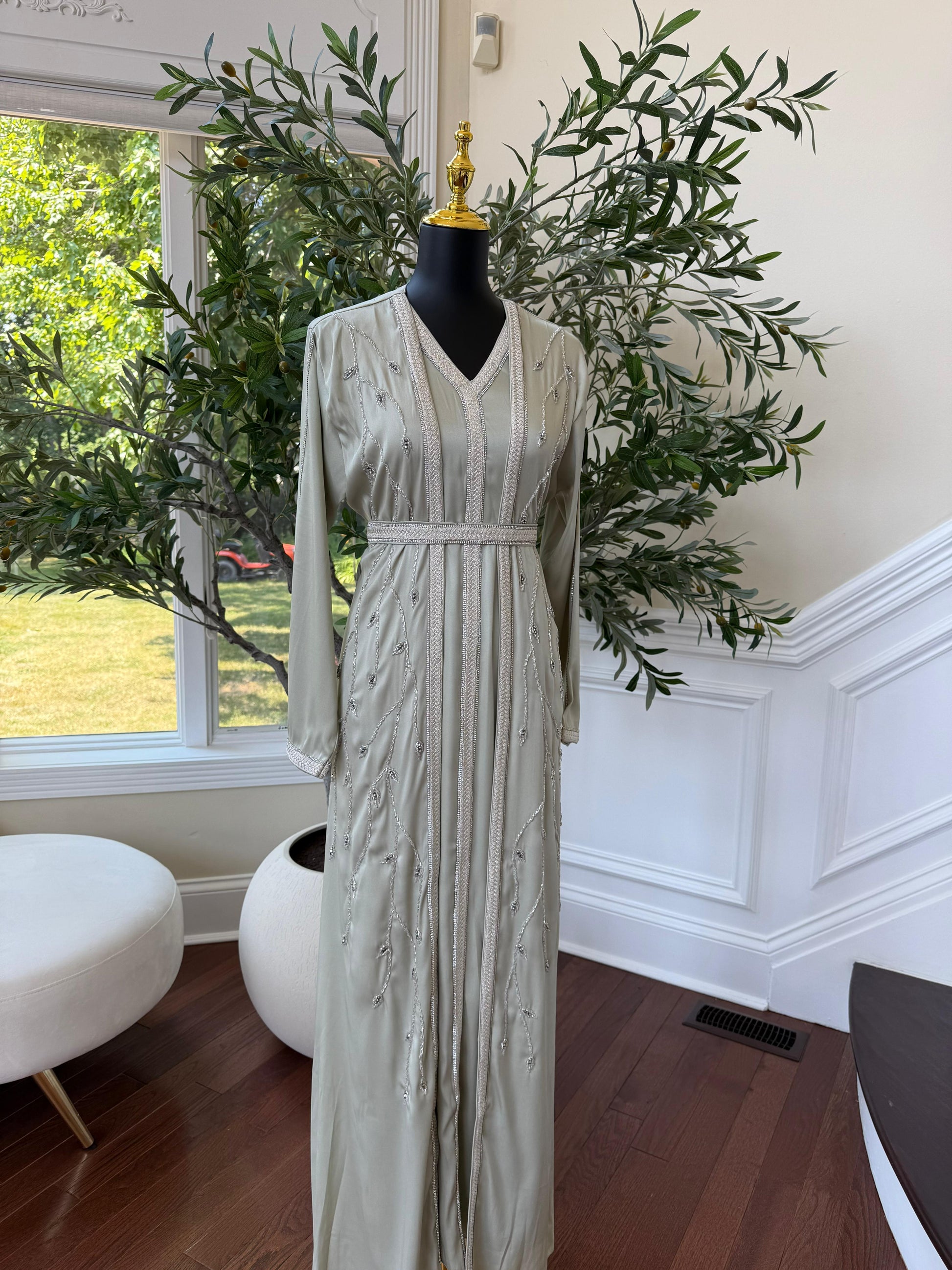 Elegant Olive Green Kuftan