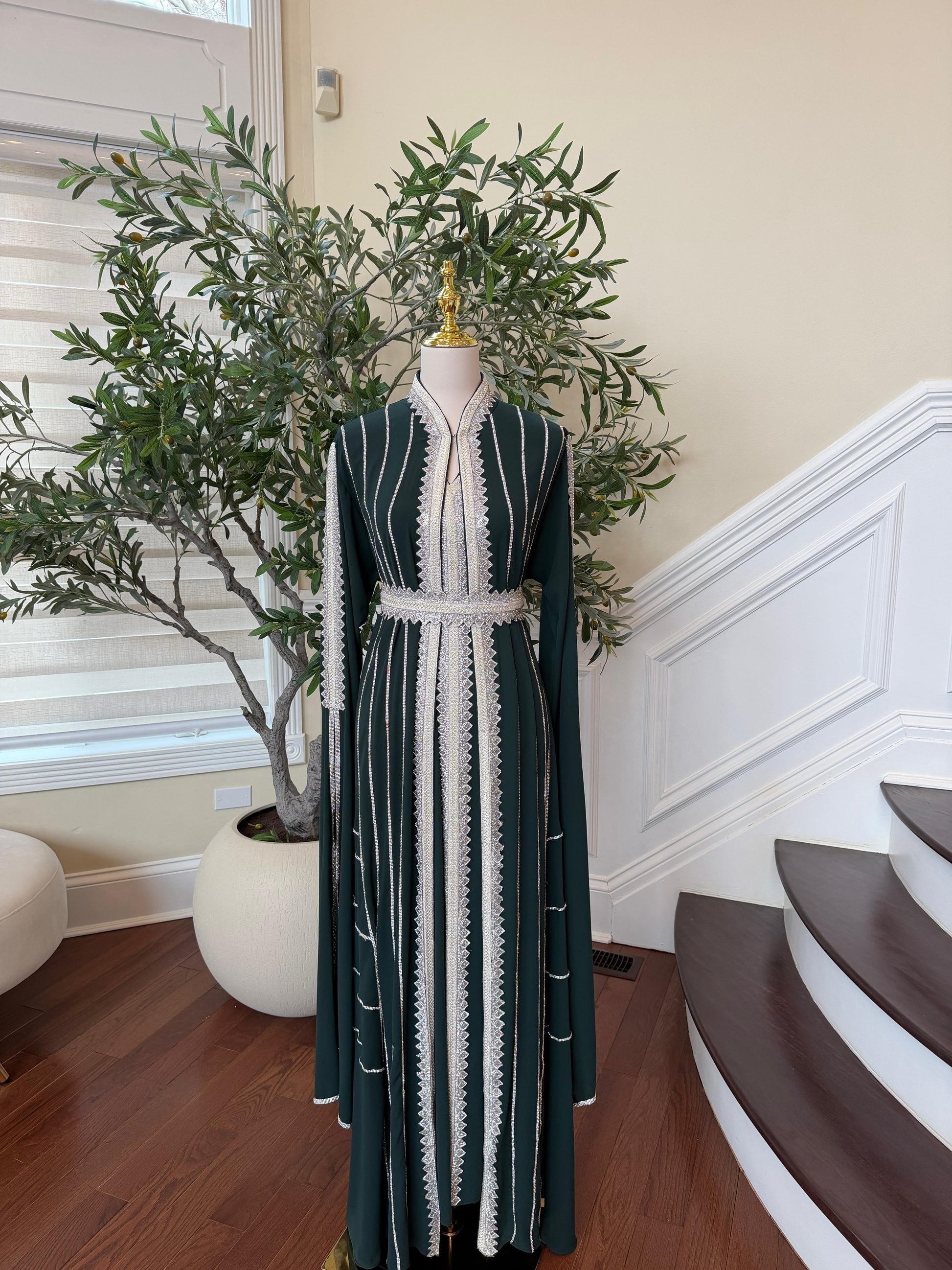 Green Silver Stone Essence Kuftan