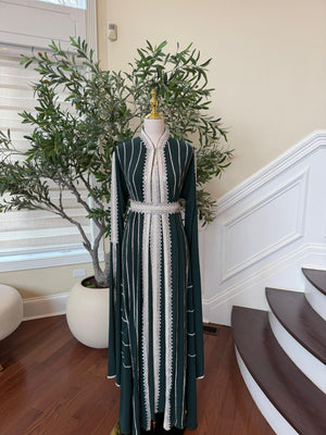 Green Silver Stone Essence Kuftan