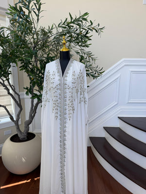 White Royale Elegance Beaded Kuftan