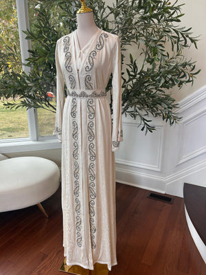 White Royale Beaded Kuftan