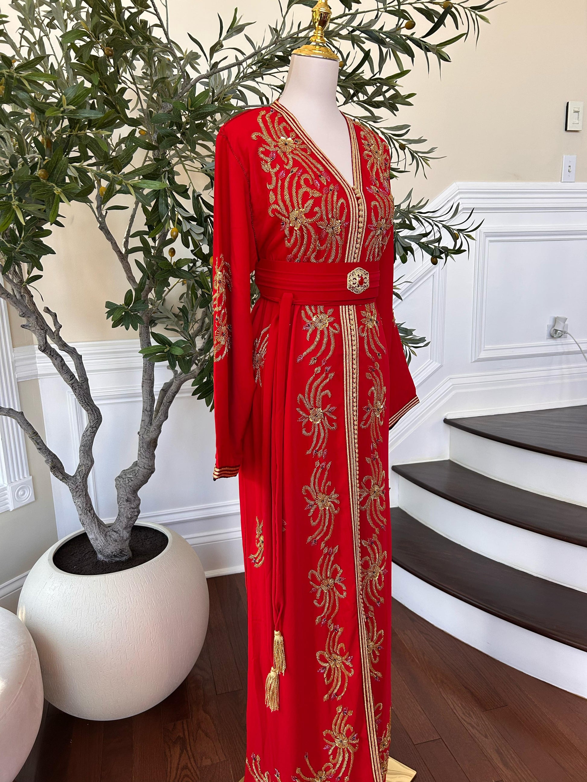 The Red Royale Beaded Kuftan