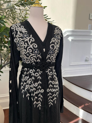 Black Beaded Stone Kuftan