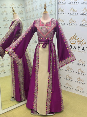 Purple Embroidery Tatreez Elegance Thobe
