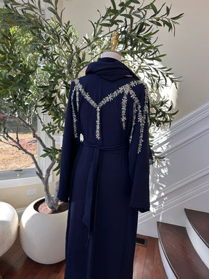 Navy Blue Elegance Sleeve Abaya