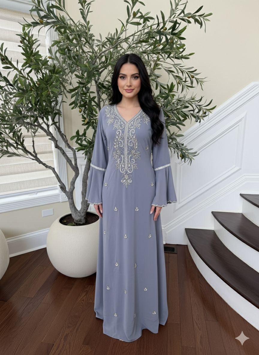 Crystal Grey Stone Kuftan