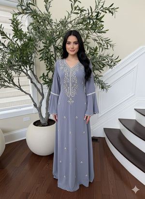 Crystal Grey Stone Kuftan