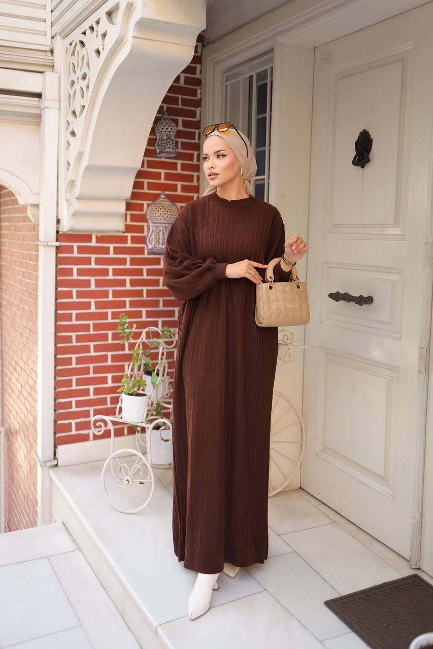 Brown Long Dress 2 Piece #039