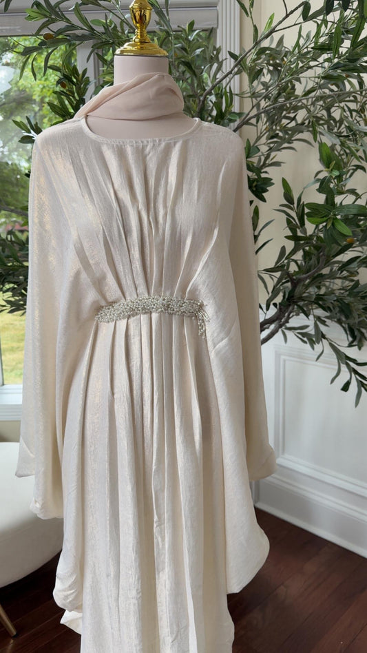 Butterfly Cream Abaya