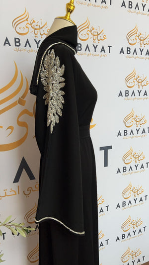 Black Silver Charm Abaya