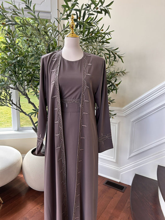 Purple Elegance Two Piece Abaya
