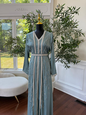 Baby Blue Floral Kuftan