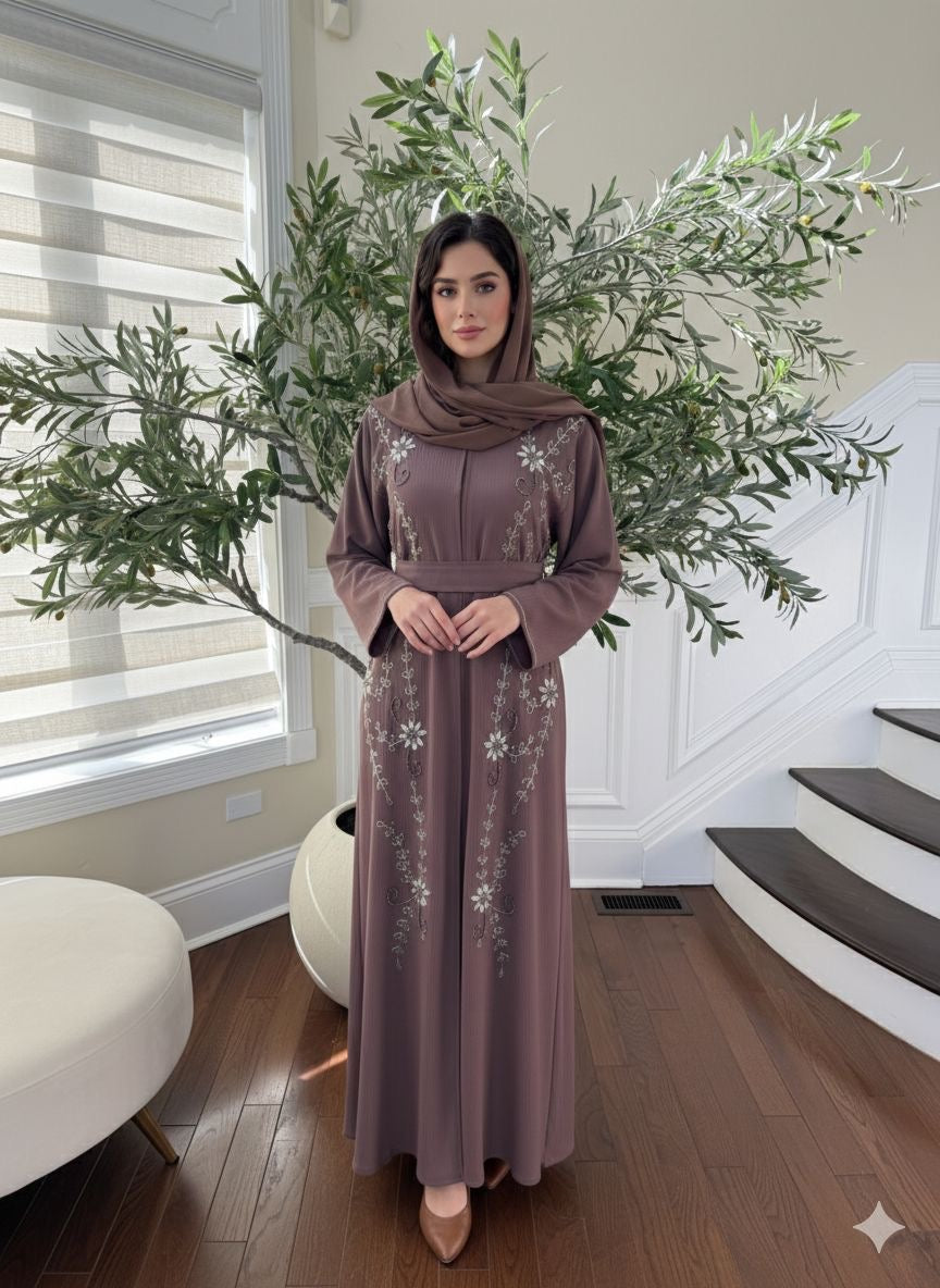 Nude Rose Charm Abaya