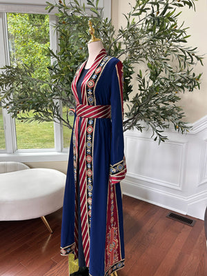 Blue Embroidery Tatreez Thobe