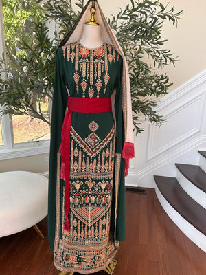 Embroidery Royal Tatreez Green Thobe