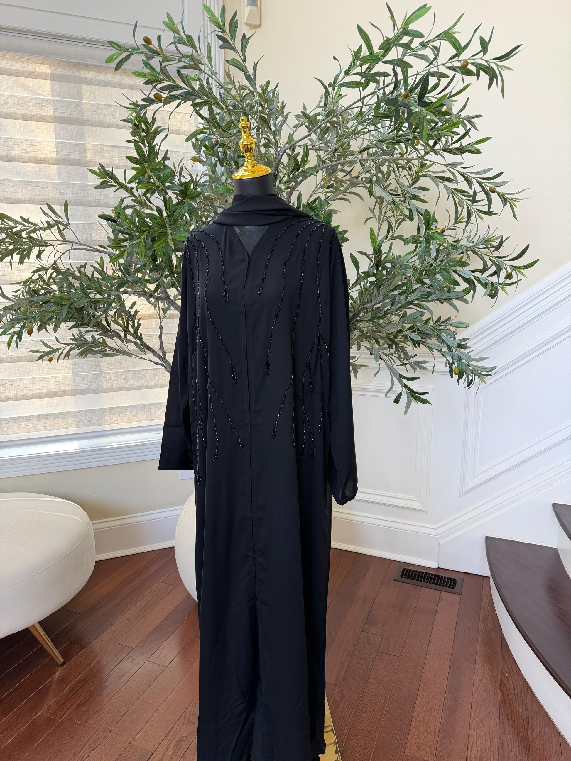 Crescent Night Black Abaya