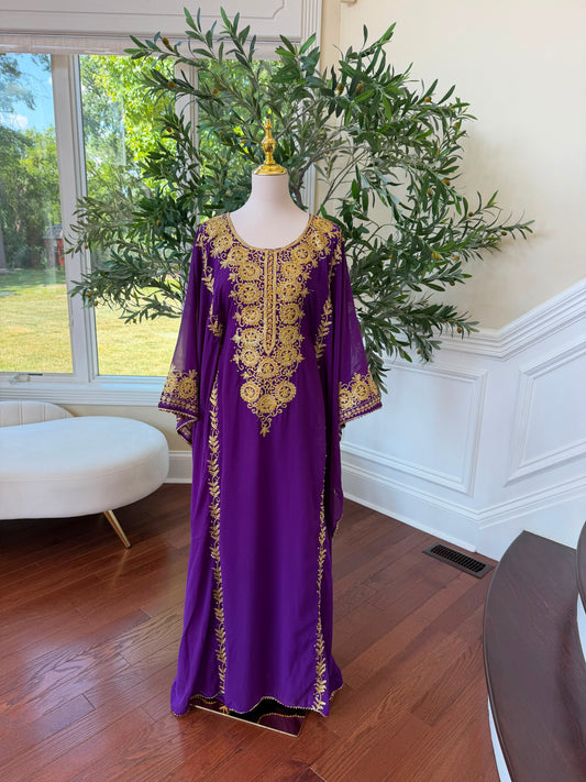 Purple Golden Elegance Dress