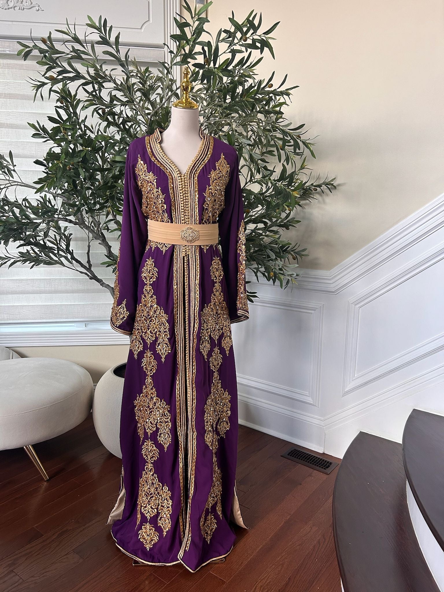 Purple Floral Elegance Kuftan