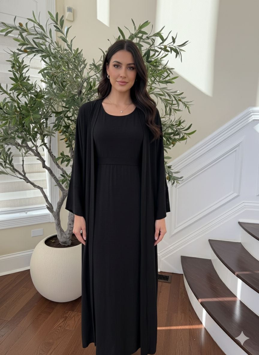 Elegant Two Piece Abaya Set