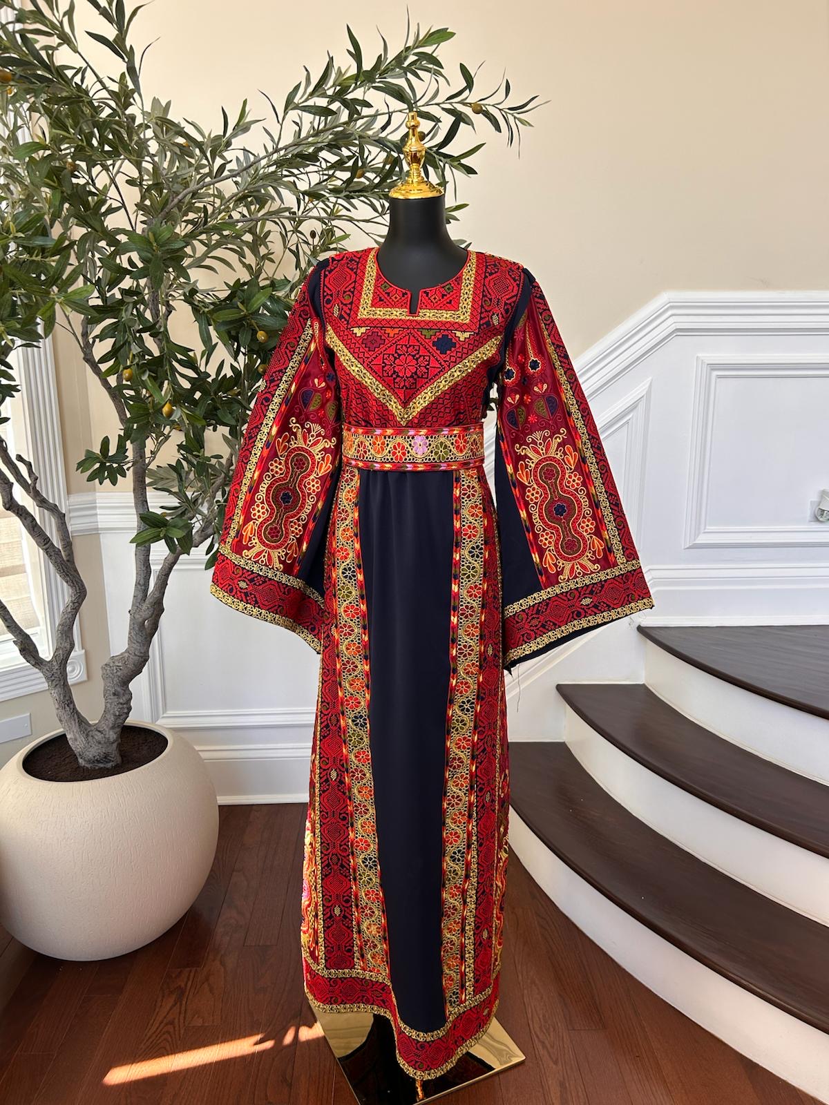 Navy Blue Elegance Tatreez Thobe