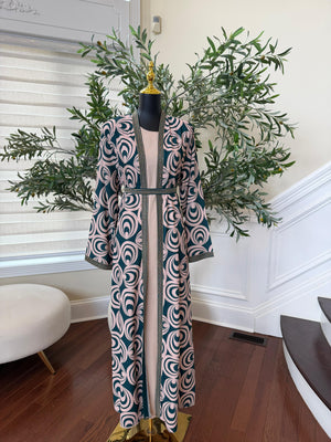 Blush Teal Two-Piece Abaya