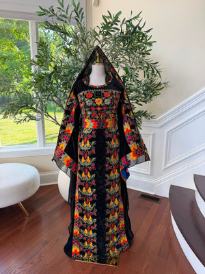 Black Beaded Stone Elegance Thobe