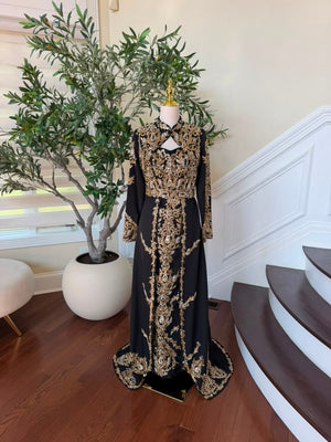 Black Beaded Elegance Royale Kuftan