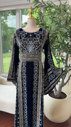 Velvet Blue Stone Thobe